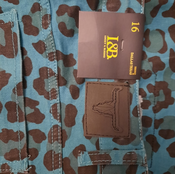 Womens size 16 L&B Blue Leopard Print Jeans - Picture 4 of 5